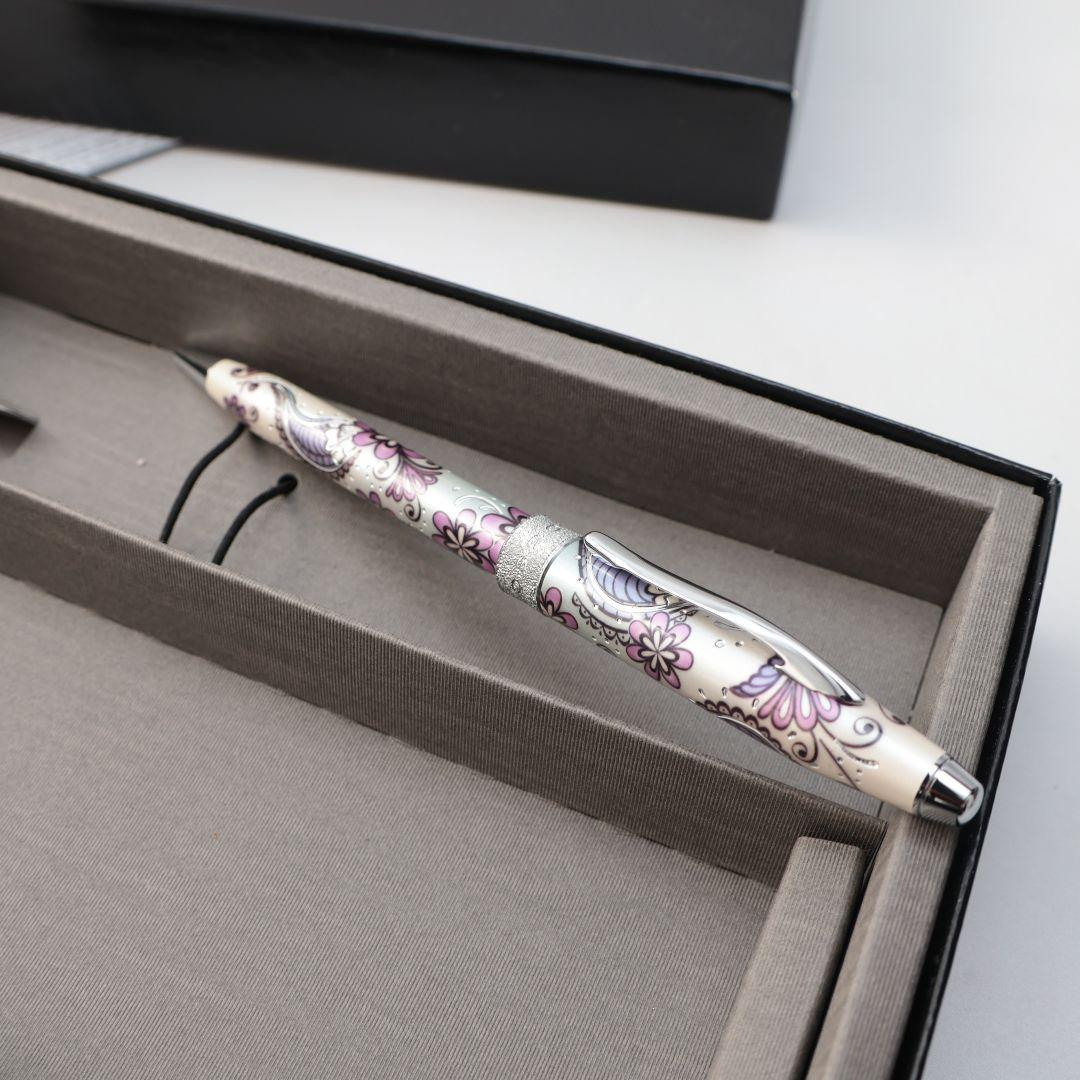 Cross Flower Pattern Ballpoint Pen Leather Case by CROSS — Japan Import