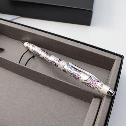 Cross Flower Pattern Ballpoint Pen Leather Case by CROSS — Japan Import