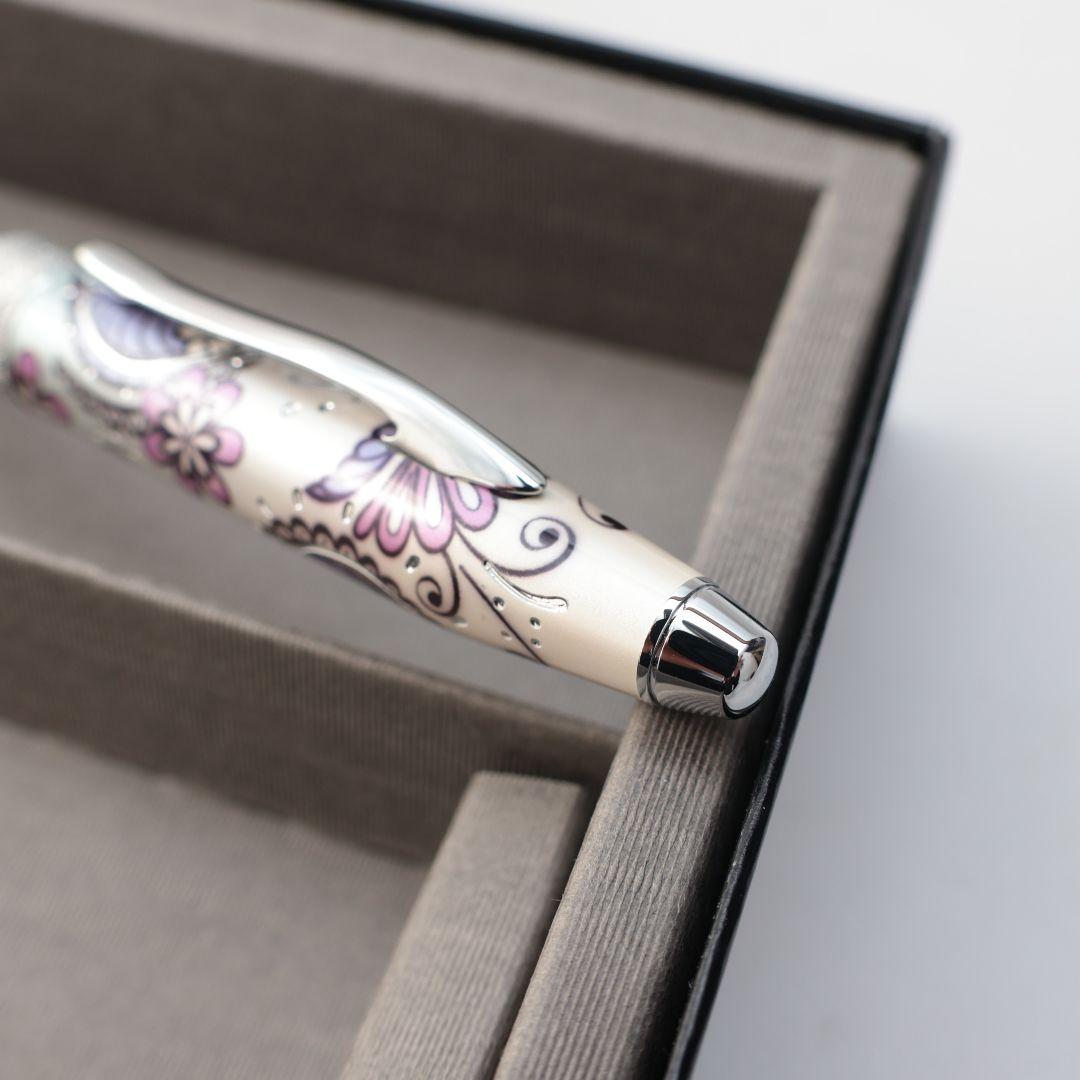 Cross Flower Pattern Ballpoint Pen Leather Case by CROSS — Japan Import