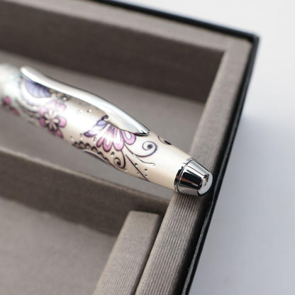 Cross Flower Pattern Ballpoint Pen Leather Case by CROSS — Japan Import