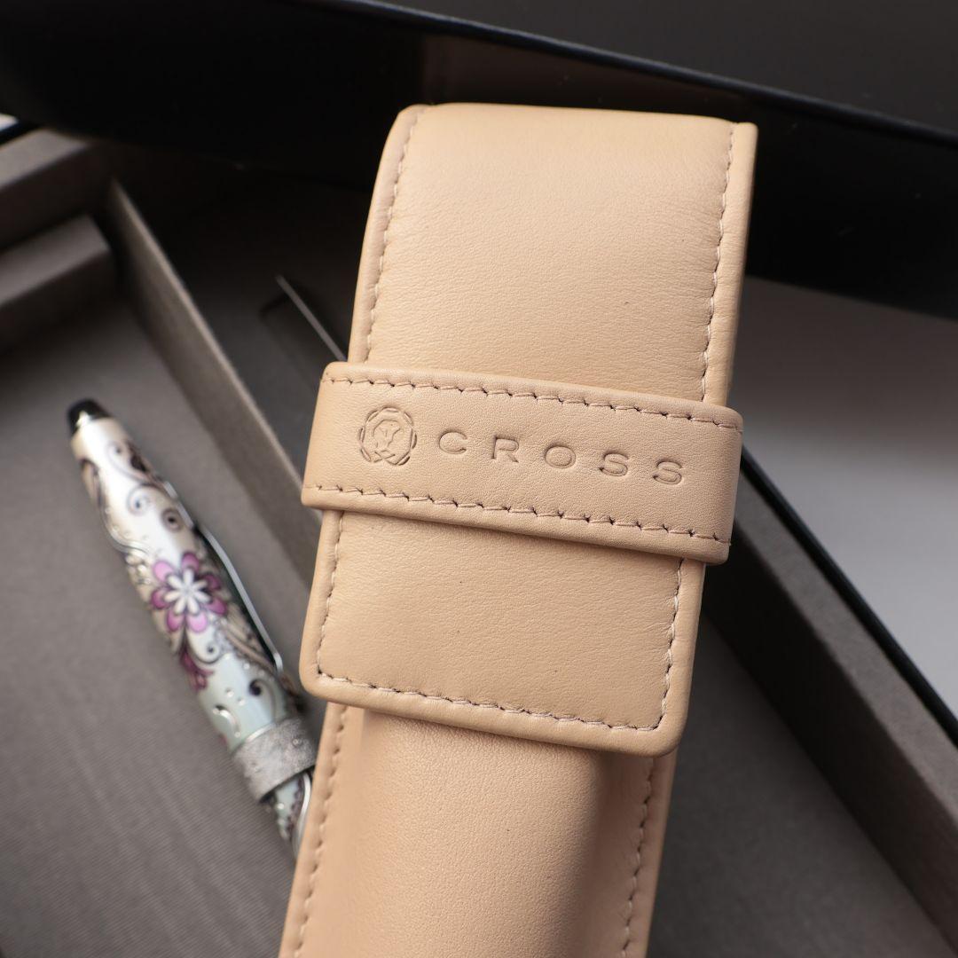 Cross Flower Pattern Ballpoint Pen Leather Case by CROSS — Japan Import