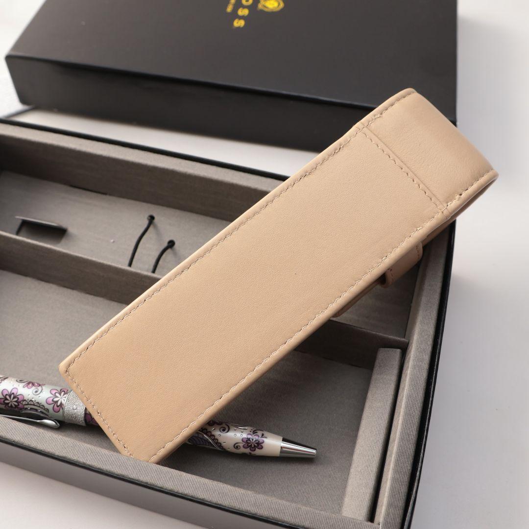 Cross Flower Pattern Ballpoint Pen Leather Case by CROSS — Japan Import