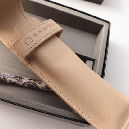 Cross Flower Pattern Ballpoint Pen Leather Case by CROSS — Japan Import