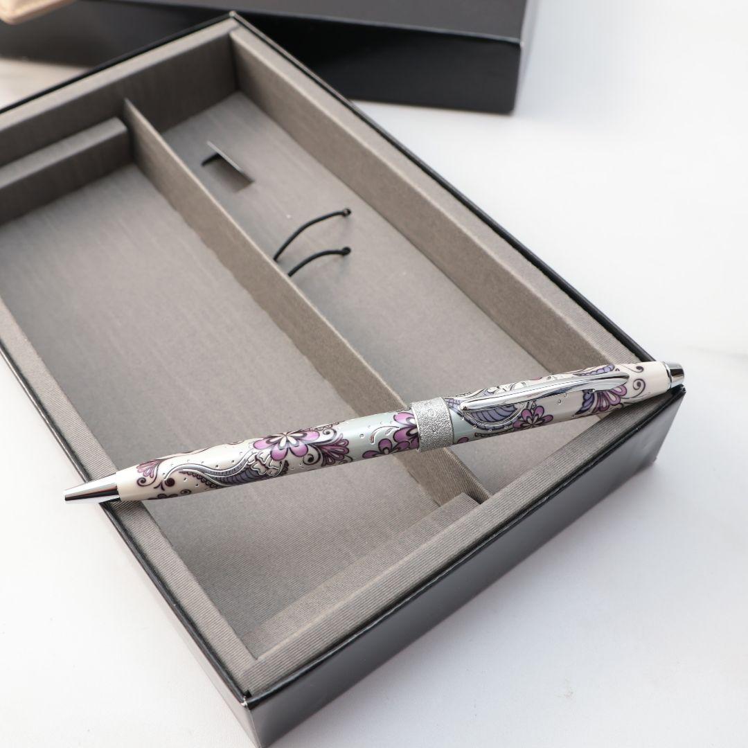 Cross Flower Pattern Ballpoint Pen Leather Case by CROSS — Japan Import