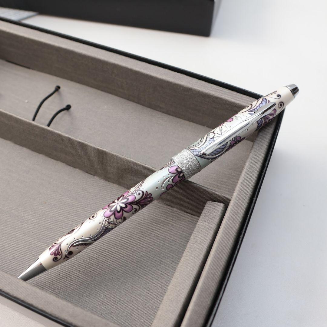 Cross Flower Pattern Ballpoint Pen Leather Case by CROSS — Japan Import