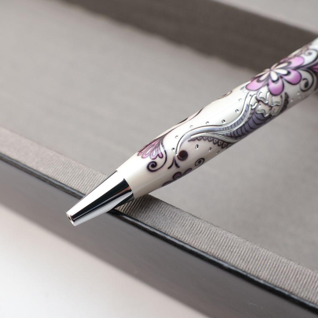 Cross Flower Pattern Ballpoint Pen Leather Case by CROSS — Japan Import