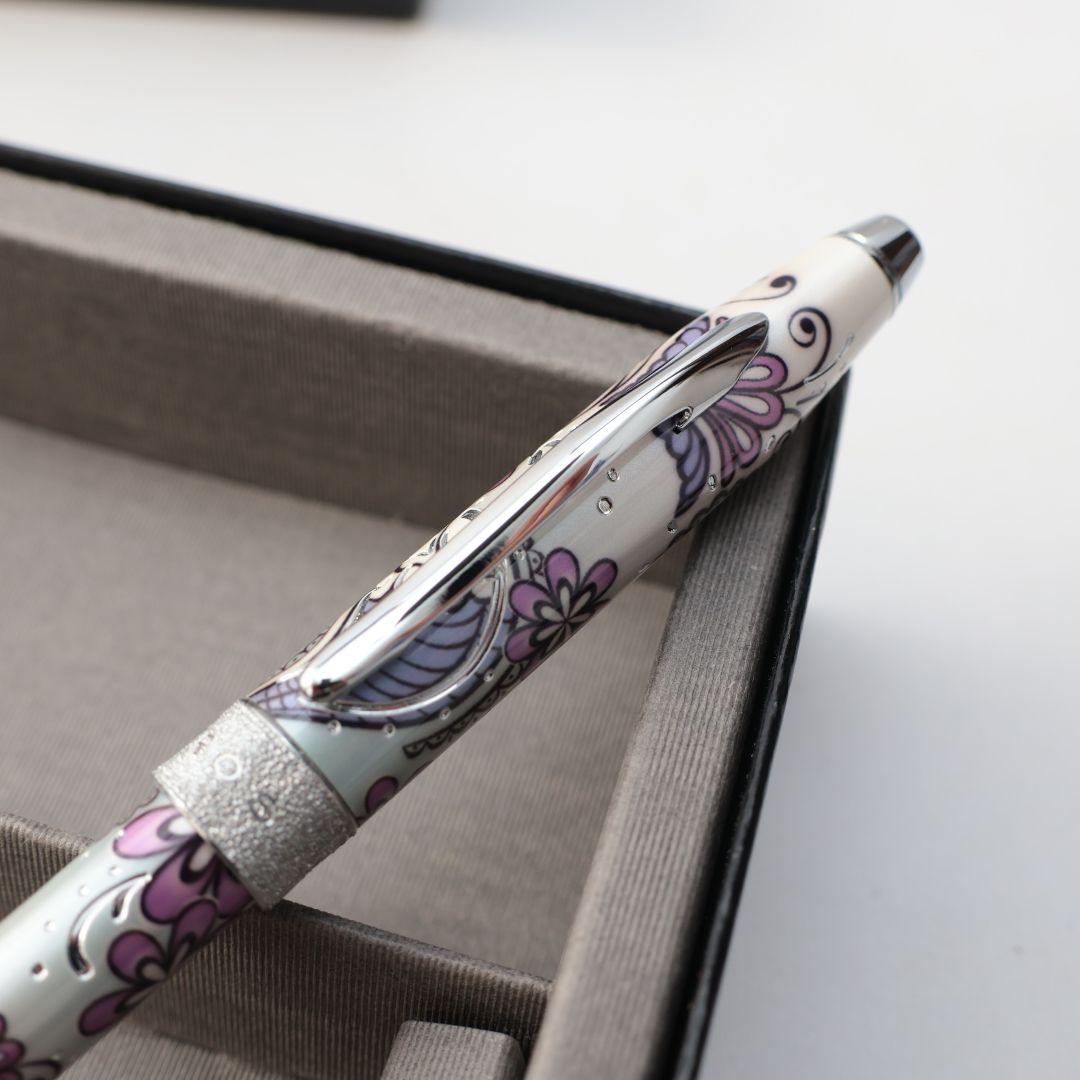 Cross Flower Pattern Ballpoint Pen Leather Case by CROSS — Japan Import