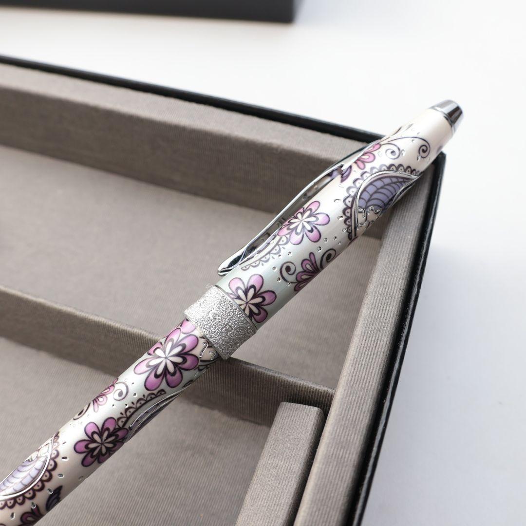 Cross Flower Pattern Ballpoint Pen Leather Case by CROSS — Japan Import