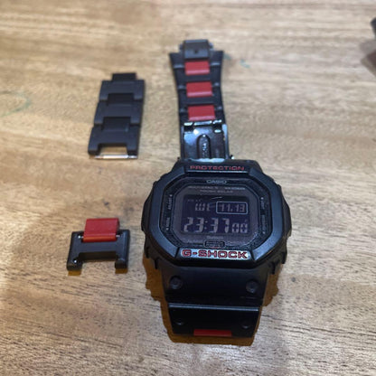 Casio G-Shock DW-5600 Digital Watch with Black Red Resin Band — Japan Import