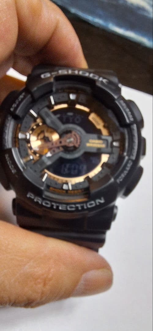 Casio G-Shock GA-110RG Analog Digital Watch Black and Gold Contrast Japan Import