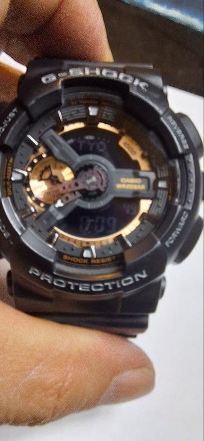 Casio G-Shock GA-110RG Analog Digital Watch Black and Gold Contrast Japan Import