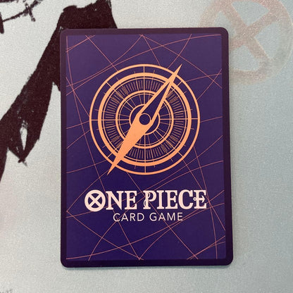 One Piece Tashigi SP EB03-018 collectible card displayed in protective sleeve