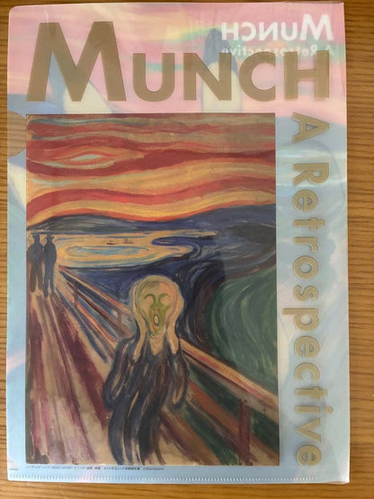 A4 plastic file with Pikachu and Edvard Munch's The Scream artwork from Munch Retrospective exhibition