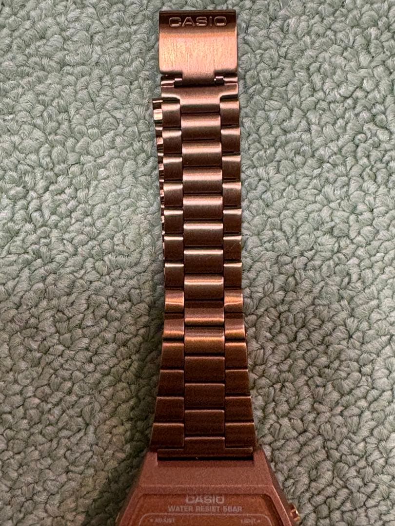 Casio B640-WC-5A Rose Gold Digital Watch with Stopwatch and Alarm — Japan Import