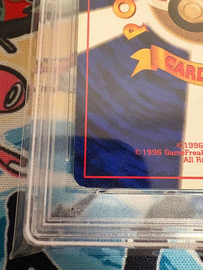 Sony PSA7 Pokémon Hakyu Ryu First Edition trading card with PSA Grade 7 certification in plastic case