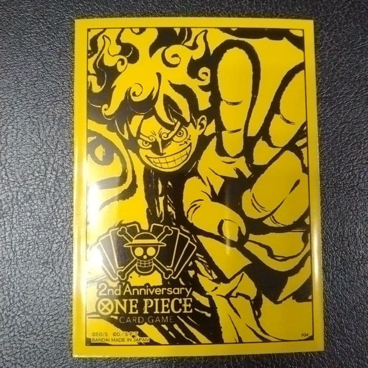 One Piece Second Anniversary Set Promo Sanji card stored in a protective sleeve from Japan import
