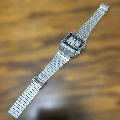 Casio Data Bank Digital Watch with Silver Metal Strap