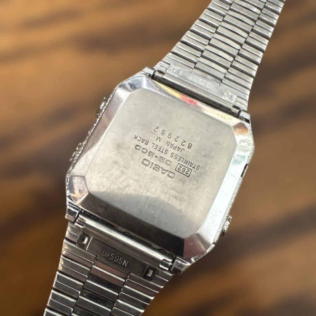 Casio Data Bank Digital Watch with Silver Metal Strap