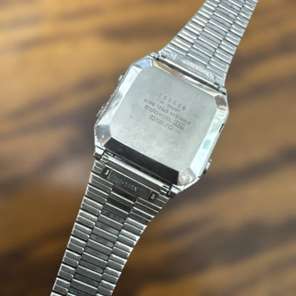 Casio Data Bank Digital Watch with Silver Metal Strap