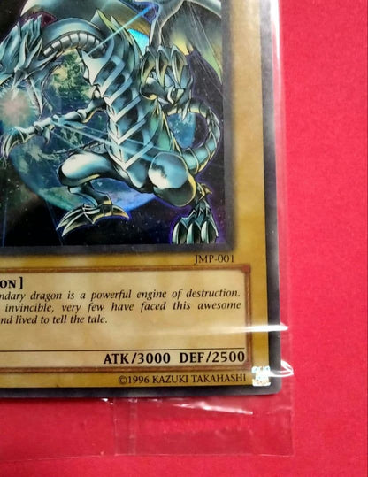 Blue-Eyes White Dragon Ultra Rare 2-card set with top-left crack error in sealed original packaging