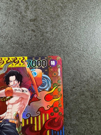 Porthood D Ace SP OP02-013 special card in protective case with OPP bag and brown envelope from Japan
