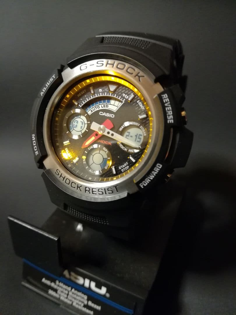 Casio G-Shock AW-590-1AJF Digital Analog Watch with Silver Metal Bezel — Japan Import