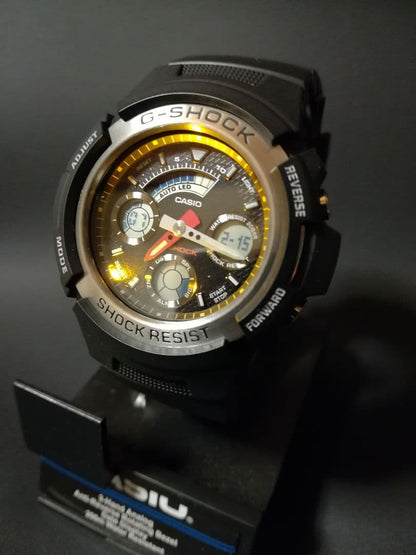 Casio G-Shock AW-590-1AJF Digital Analog Watch with Silver Metal Bezel — Japan Import