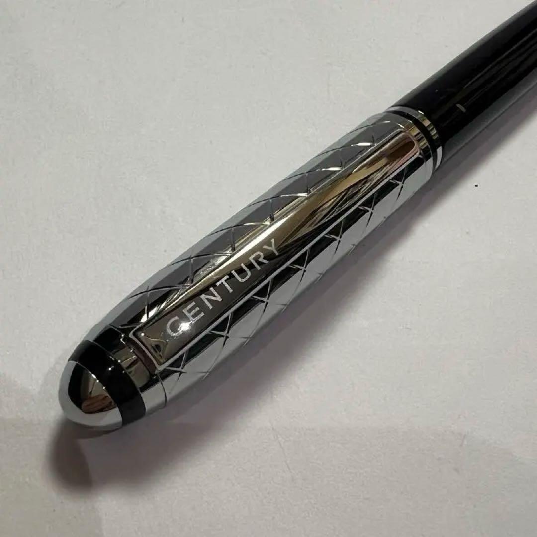 Century Cross Aurora Pen Silver Black Diamond Cut Design