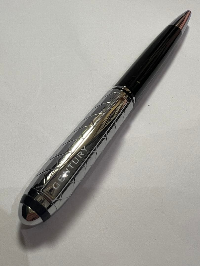 Century Cross Aurora Pen Silver Black Diamond Cut Design