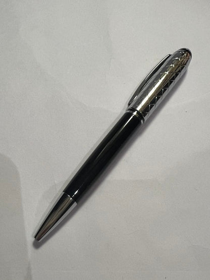 Century Cross Aurora Pen Silver Black Diamond Cut Design