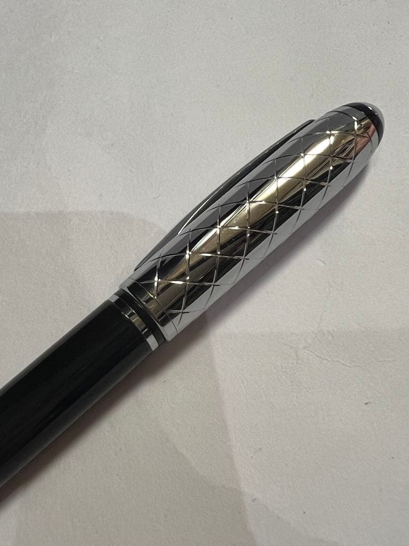 Century Cross Aurora Pen Silver Black Diamond Cut Design