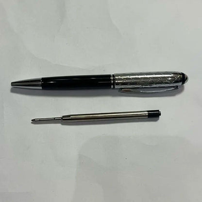 Century Cross Aurora Pen Silver Black Diamond Cut Design