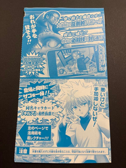 Shanks and Killua Hunter x Hunter trading cards from V Jump 2012 Japanese set