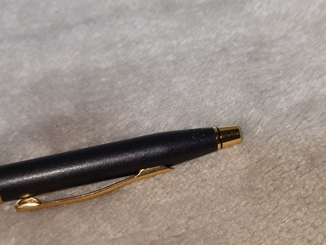 Cross Classic Century ballpoint pen in matte black with gold decoration and conical cap design