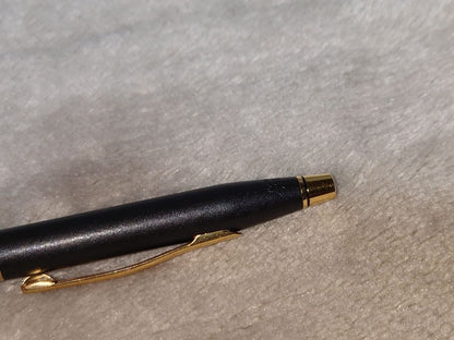 Cross Classic Century ballpoint pen in matte black with gold decoration and conical cap design