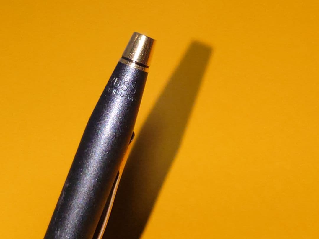 Cross Classic Century ballpoint pen in matte black with gold decoration and conical cap design