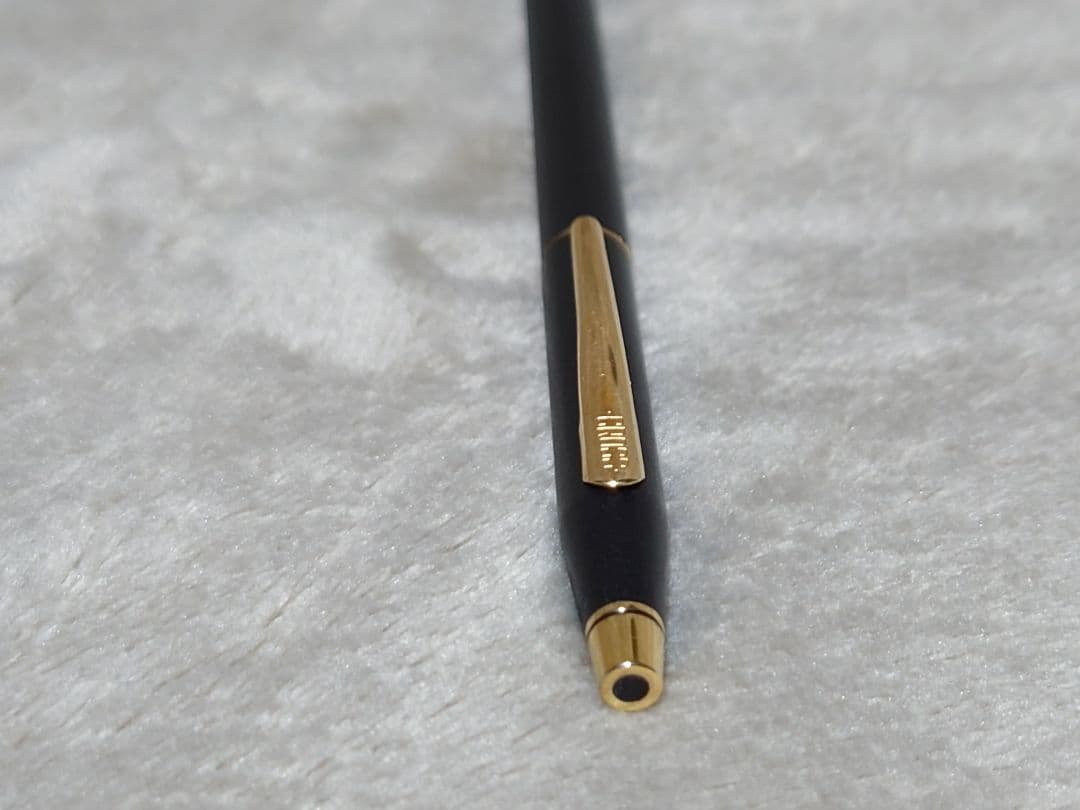Cross Classic Century ballpoint pen in matte black with gold decoration and conical cap design