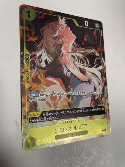 One Piece Nico Olbia Campaign Parallel Card from Japan Import showing card front with vibrant design