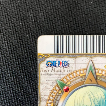 One Piece Nami WRSR Rare Wari Berri trading card with power 2800 and stats displayed