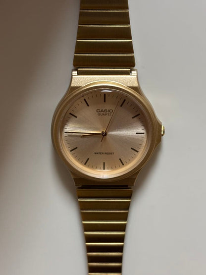 Casio Analog Quartz Watch in Gold Color Minimalist Design