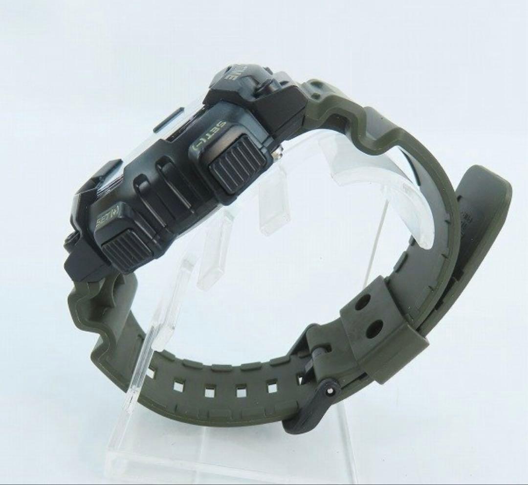 Casio World Time Watch with Dark Green Rubber Strap