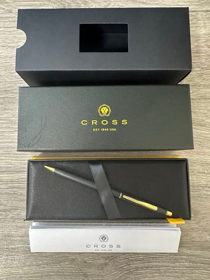 Cross Classic Black Ballpoint Pen with Gold Accents and Dedicated Box