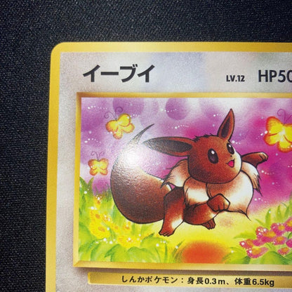 Rare Japanese Pokemon Jungle Old Sanctuary Eevee collectible card in near-complete condition
