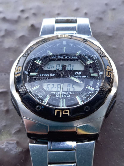 Casio AQ-164W Dual Time Watch with 10 Bar Water Resistance — Japan Import