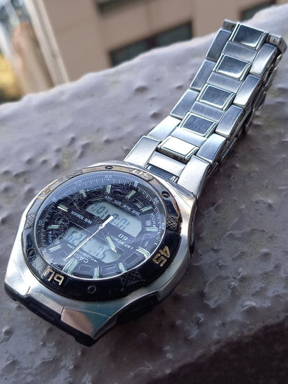 Casio AQ-164W Dual Time Watch with 10 Bar Water Resistance — Japan Import