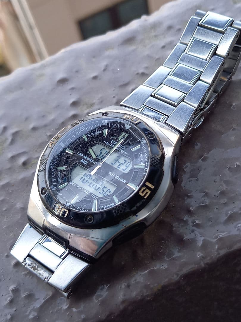 Casio AQ-164W Dual Time Watch with 10 Bar Water Resistance — Japan Import