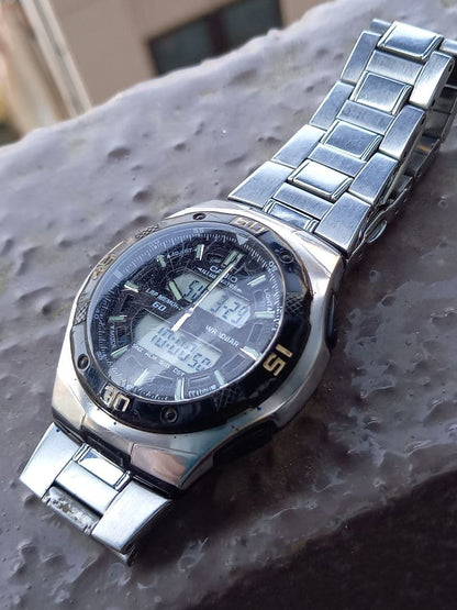 Casio AQ-164W Dual Time Watch with 10 Bar Water Resistance — Japan Import
