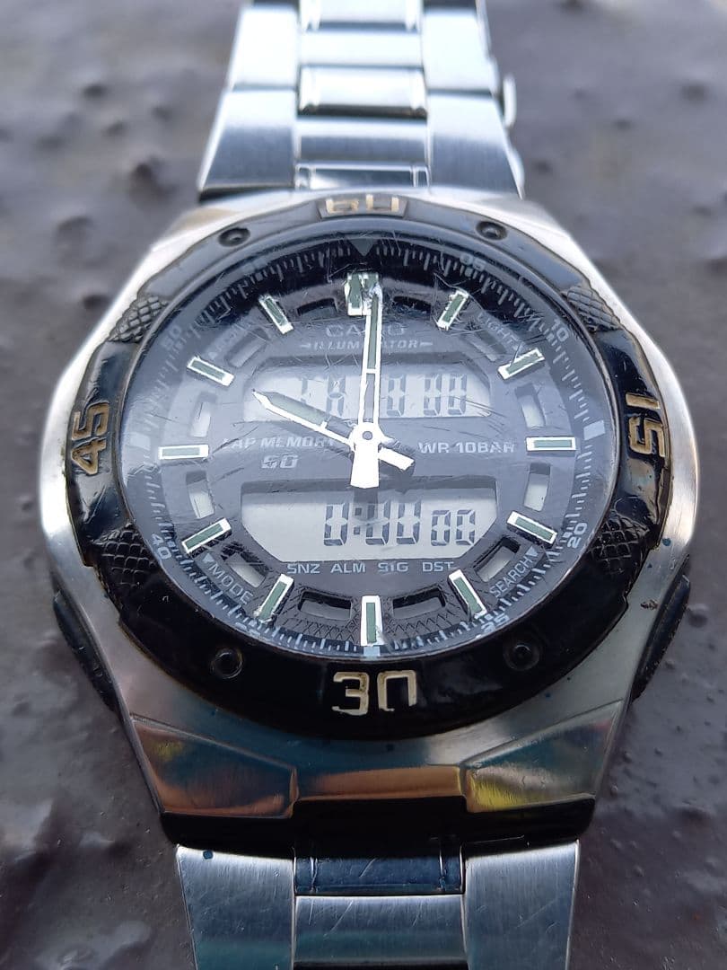 Casio AQ-164W Dual Time Watch with 10 Bar Water Resistance — Japan Import