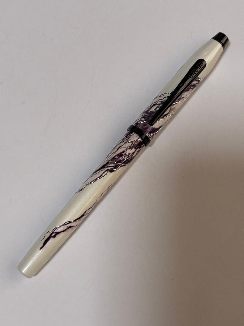 Cross Wonderlust Everest SelectTip rollerball pen model NAT0755-1 with white and ivory pearl base, black ink, and original box