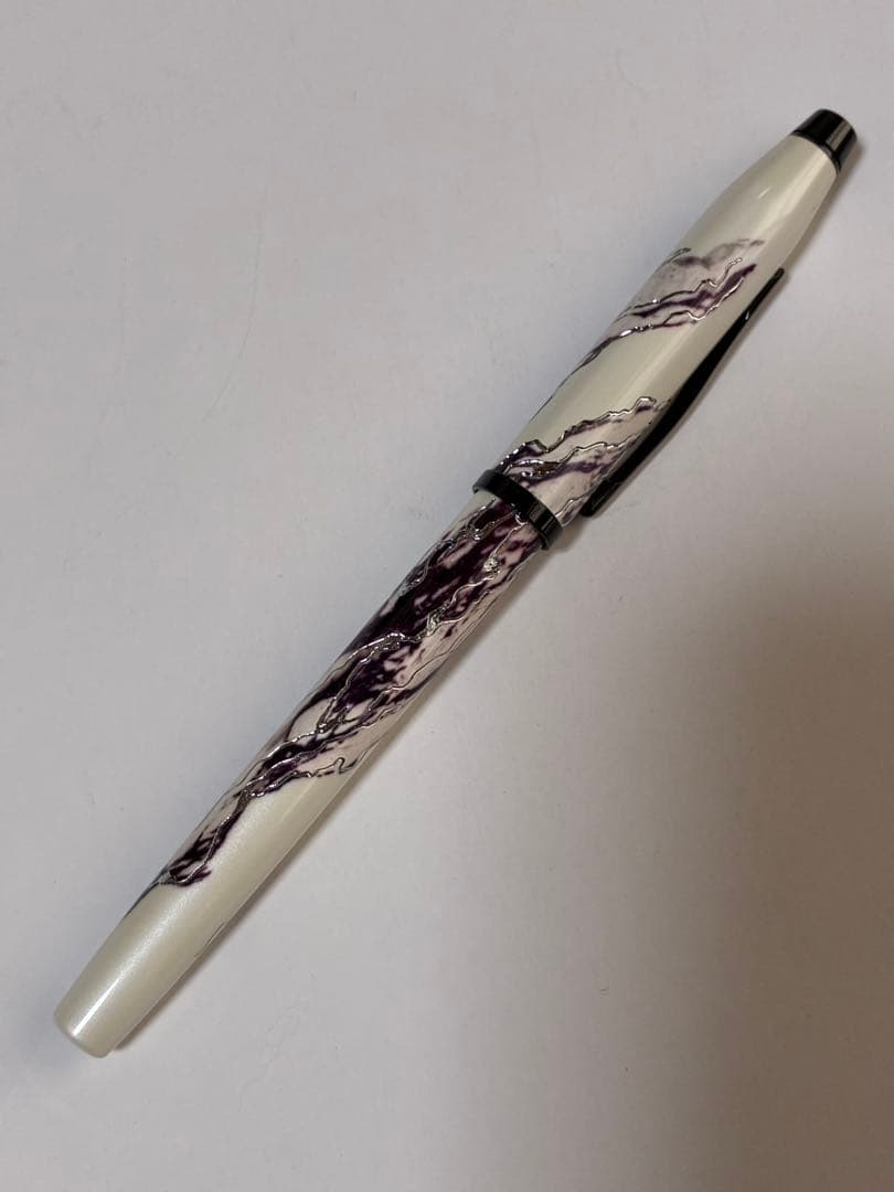 Cross Wonderlust Everest SelectTip rollerball pen model NAT0755-1 with white and ivory pearl base, black ink, and original box